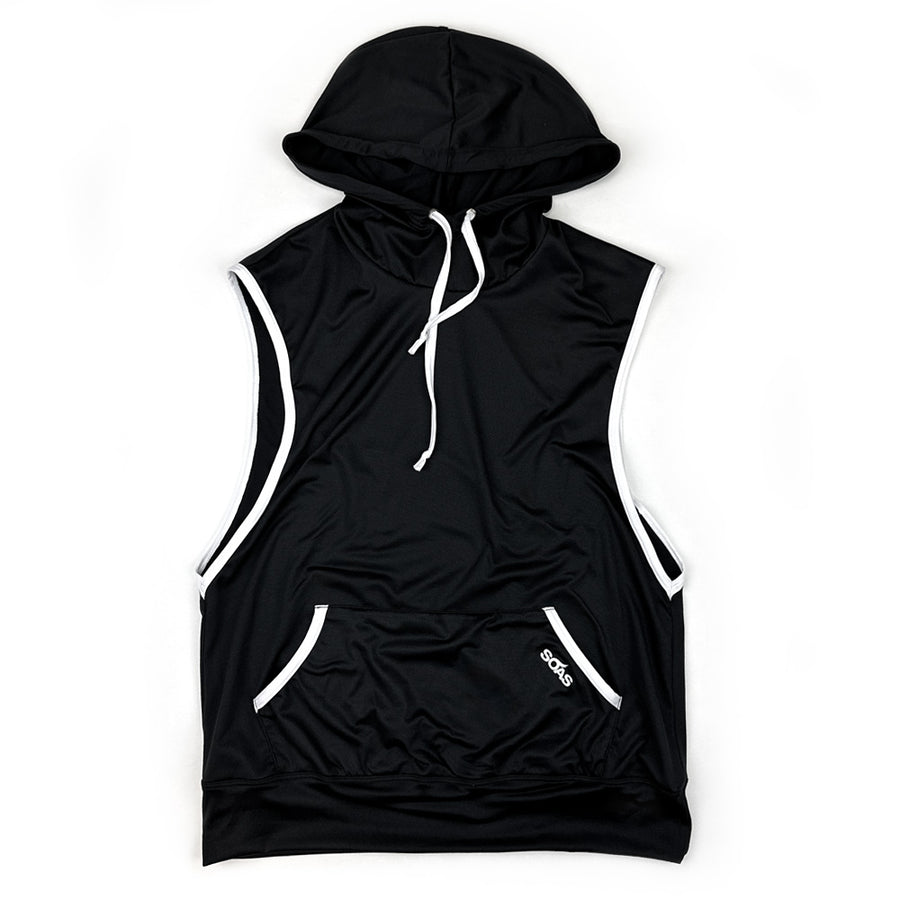 Lightweight Sleeveless Pullover Hoodie Black (Muscle / Short Sleeve / Long Sleeve)