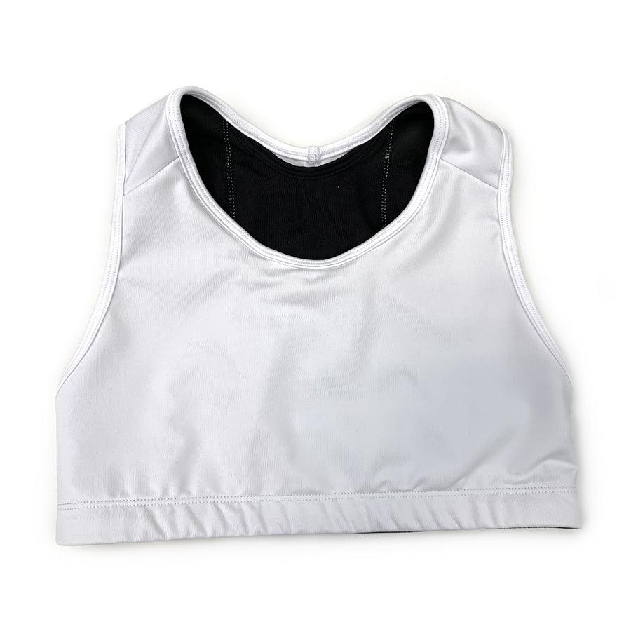 Basic White Traveler Sports Bra (Short)